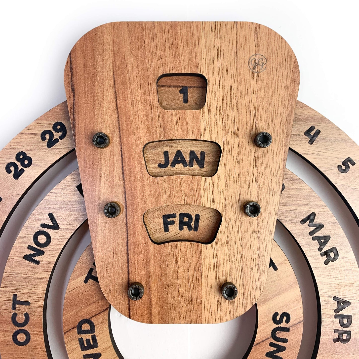 Wooden Rotating Circular Perpetual Calendar