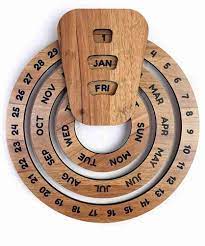 Wooden Rotating Circular Perpetual Calendar